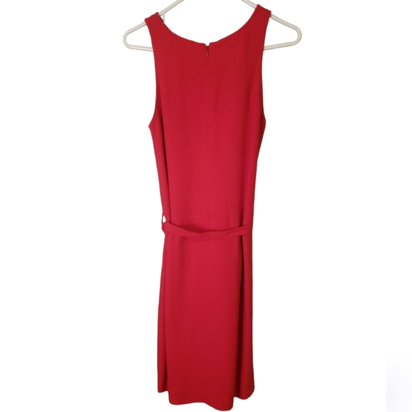 Burberry London Women's Size 6 Sleeveless Red Dress with Belt - Picture 2 of 16